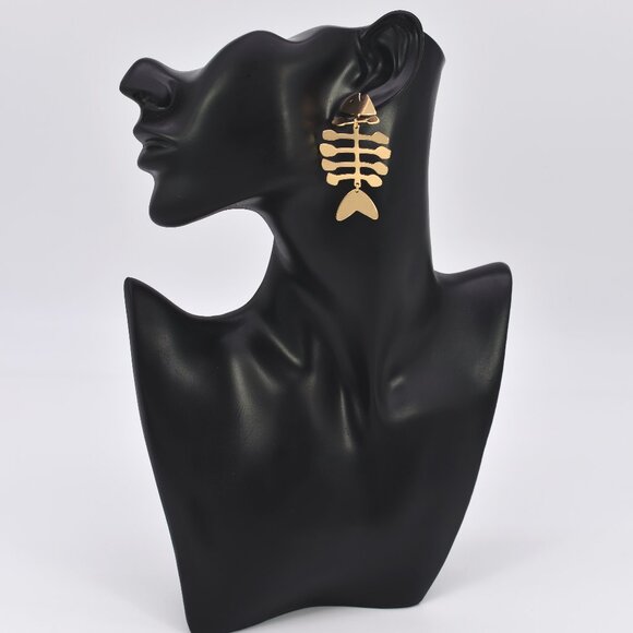 Fish bone Earring ♥ - Picture 2 of 6